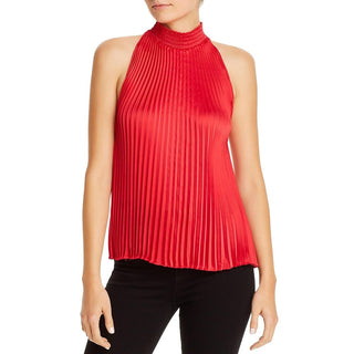 1.STATE Women's Pleated Charmeuse Halter Top Pink