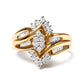 10K Two-Toned 1/2 Cttw Round And Baguette-Cut Composite Pear Head Diamond Ring (H-I Color, I2-I3 Clarity) - Ring Size 7