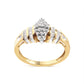 10K Yellow Gold 1/2 Cttw Diamond Pear Shaped Head and Multi Row Channel Set  Shank Ring (H-I Color, SI2-I1 Clarity) - Ring Size 7