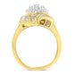 10K Yellow Gold Plated .925 Sterling Silver Diamond Cocktail Ring (3/4 Cttw, I-J Color, I2-I3 Clarity) - Size 6