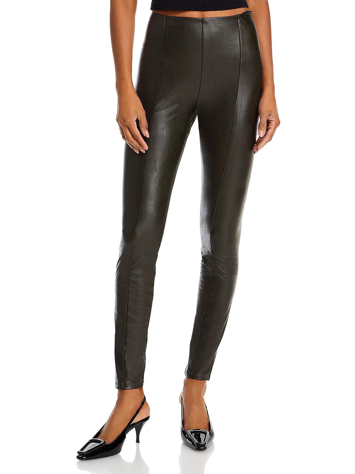Leggings de couro sintético texturizado Lysse, verde, tamanho XS