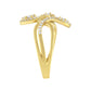 10K Yellow Gold 1/2 Cttw Round-Cut Diamond Layered Crossover Triple Leaf Bypass Ring (I-J Color, I1-I2 Clarity) - Size 7