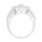 .925 Sterling Silver Round and Baguette Diamond Cathedral Ring (0.75 Cttw, H-I Color, I2-I3 Clarity) - Size 7
