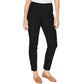 Calça feminina Karen Scott Petite Pull-On preta, tamanho médio
