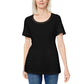Camiseta feminina Karen Scott Ladder Inset, preta, tamanho grande