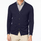 Cardigan masculino de malha com decote em V, azul-marinho, tamanho 3, extra grande