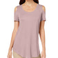 Camiseta JM Collection com ombros descobertos e balanço, tamanho extra grande, nude