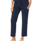 Calça Karen Scott Petites French Terry Feminina Azul Marinho Tamanho Grande