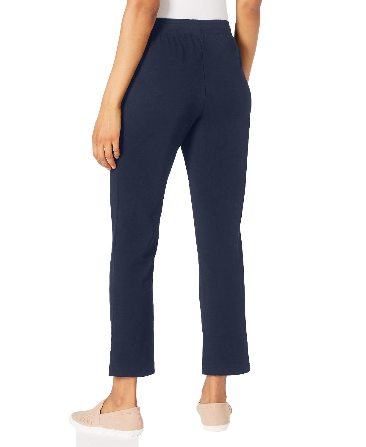Calça Karen Scott Petites French Terry Feminina Azul Marinho Tamanho Grande