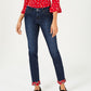 Calça jeans skinny feminina Charter Club com punho xadrez e lavagem Skyfall, tamanho 10"