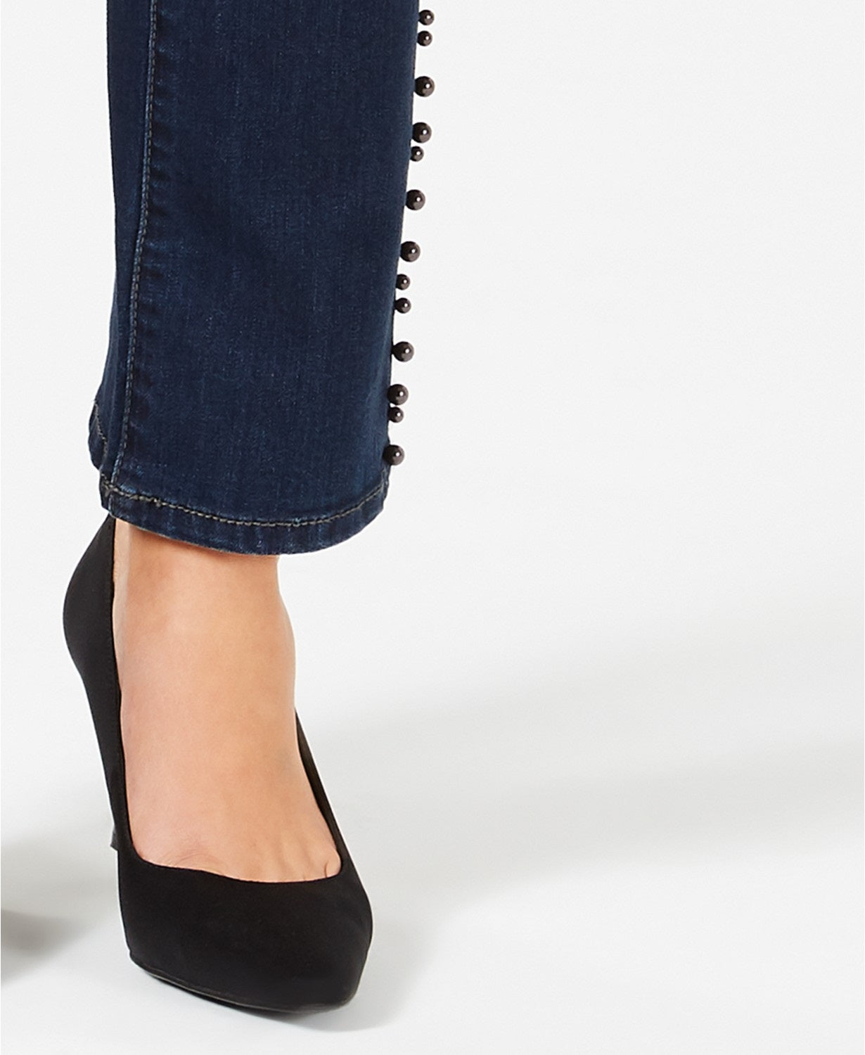 Calça jeans feminina Charter Club com acabamento em pérola sintética, lavagem Willow, tamanho 16"