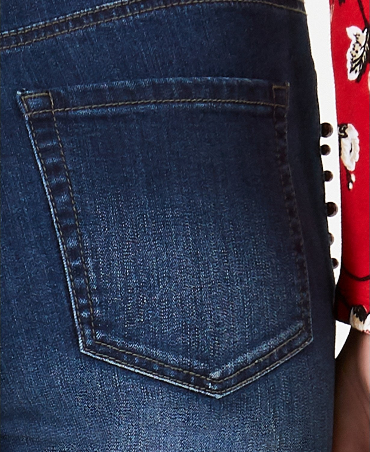 Calça jeans feminina Charter Club com acabamento em pérola sintética, lavagem Willow, tamanho 16"