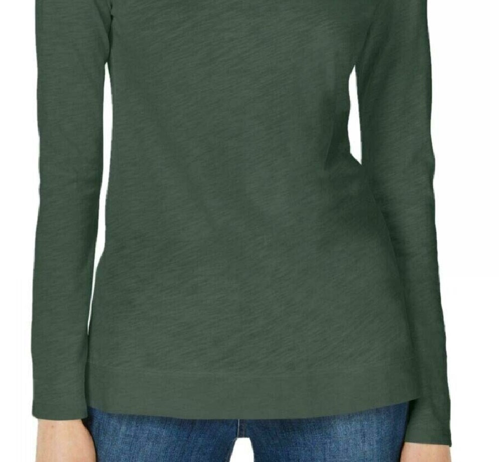 Camiseta feminina Maison Jules High-Low, cor Sage, tamanho 2, extra grande