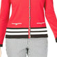 Karen Scott Cardigan Feminino Listrado Resort Bainha Vermelho Tamanho 2 Extra Grande