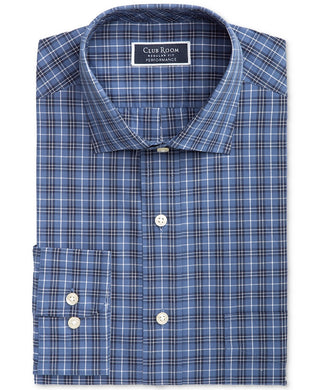 Camisa social masculina Club Room Heritage Regular-Fit Performance Stretch Xadrez Tamanho 16,5x34-35