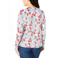 Karen Scott Cardigan Feminino Estampado Floral Branco Brilhante Combinado Tamanho Pequeno