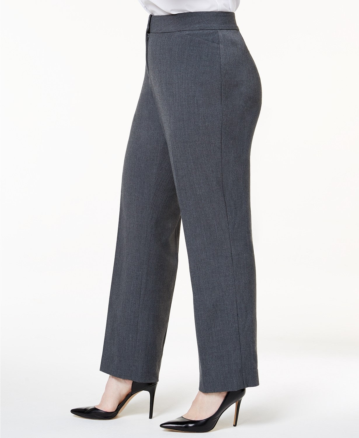Calça feminina JM Collection Petite Plus Size Curvy-Fit com perna reta, tamanho 16 WP