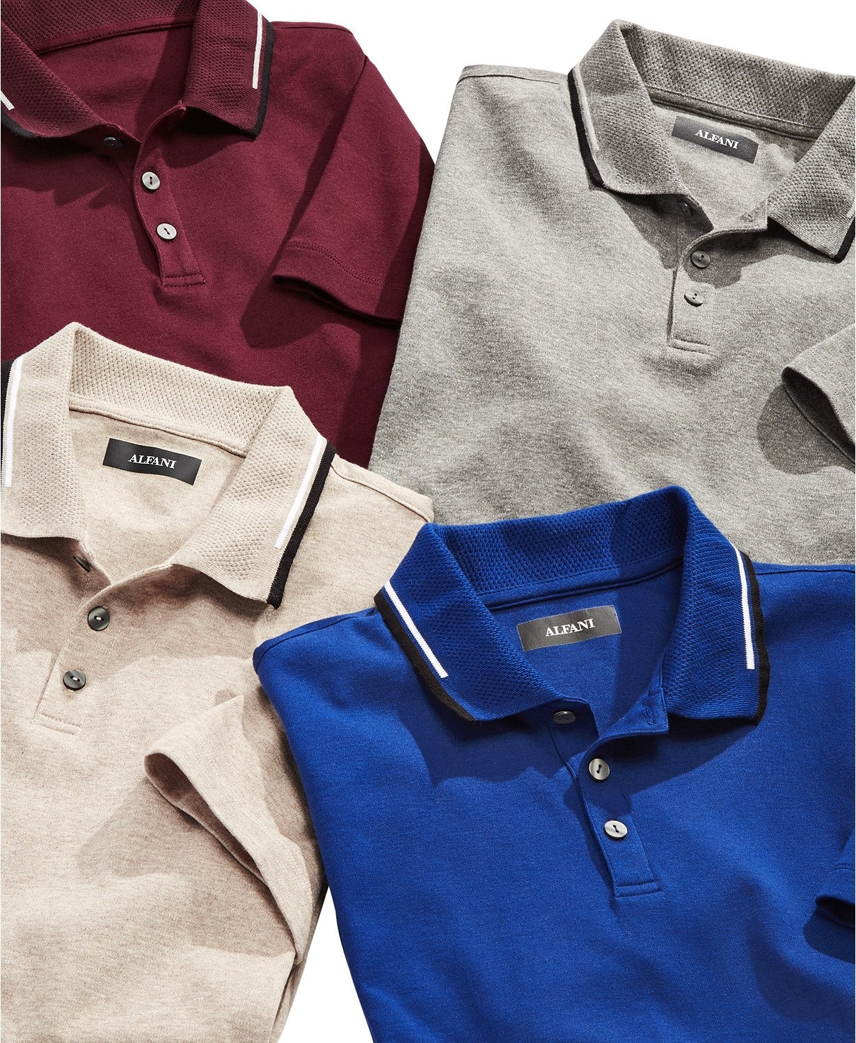 Polo Alfani Masculino Classic Fit Tipped Cabo Verde Tamanho XXL