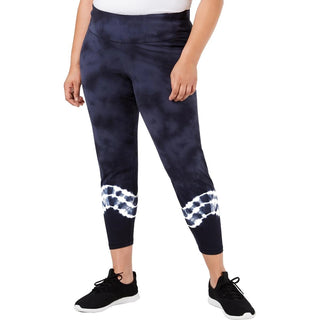 Leggings femininas tie-dye plus size da Ideology, azul-marinho, tamanho extra grande