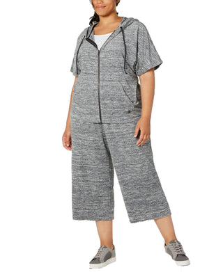 Ideology Moletom feminino plus size com capuz cinza tamanho XX-G