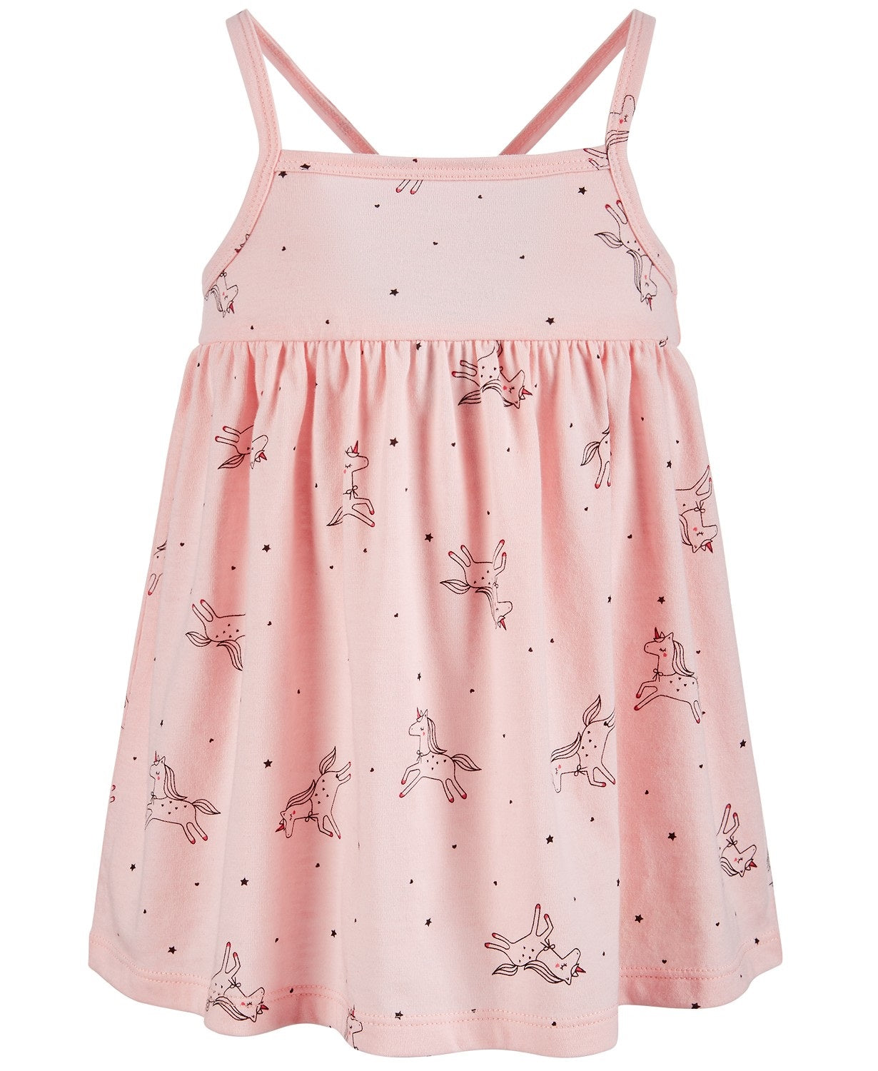 Vestido de verão estampado para meninas First Impressions, rosa, tamanho 0 a 3 meses