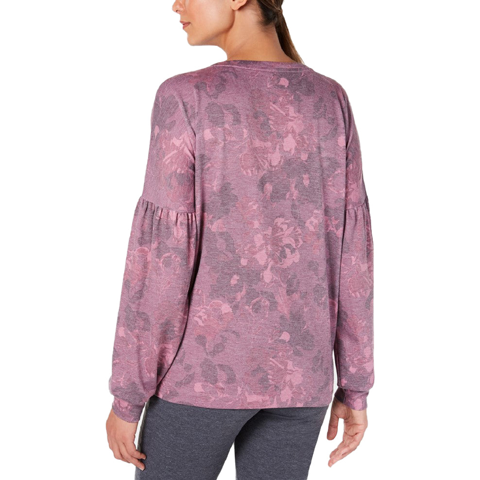 Ideologia Moletom feminino com estampa floral vermelho Passion tamanho grande