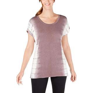 Camiseta feminina Ideology, estampada, estampada, com estampa de listras, tamanho grande, Violet Stone