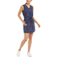 Vestido feminino Ideology com estampa de cobra e cordão na cintura, tamanho pequeno, azul marinho