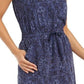 Vestido feminino Ideology com estampa de cobra e cordão na cintura, tamanho pequeno, azul marinho