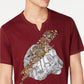 Camiseta gráfica masculina INC International Concepts Lightning Tiger, tamanho pequeno, vinho