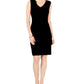 Vestido tubinho com ilhós e ombros de fora feminino JM Collection, preto, tamanho pequeno