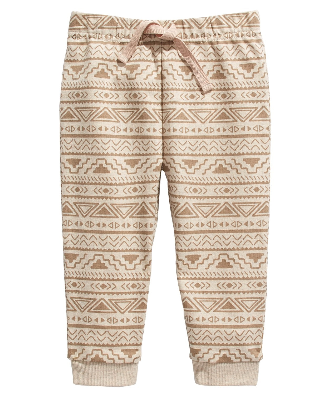 Calça jogger com estampa geométrica para meninos First Impressions, bege, tamanho 24 meses