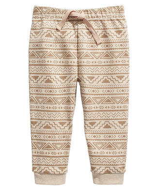First Impressions Toddler Boys Geo-Print Jogger Pants Beige Size 24 Months