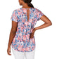 Blusa feminina Ideology com estampa de flor de parede e decote em V nas costas, tamanho grande