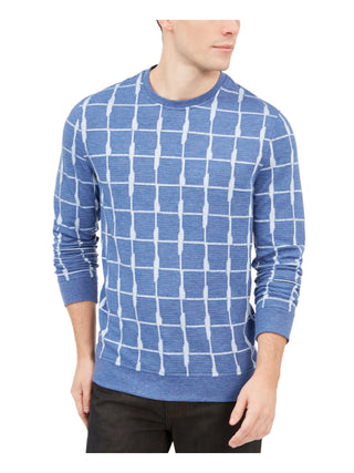Pulôver Alfani Masculino Texturizado em Grade Jacquard Azul Tamanho Médio