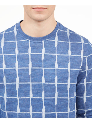 Pulôver Alfani Masculino Texturizado em Grade Jacquard Azul Tamanho Médio