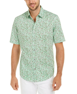 Camisa Alfani Masculina Classic-Fit com Estampa de Lagarto Fresh Clover Tamanho Grande