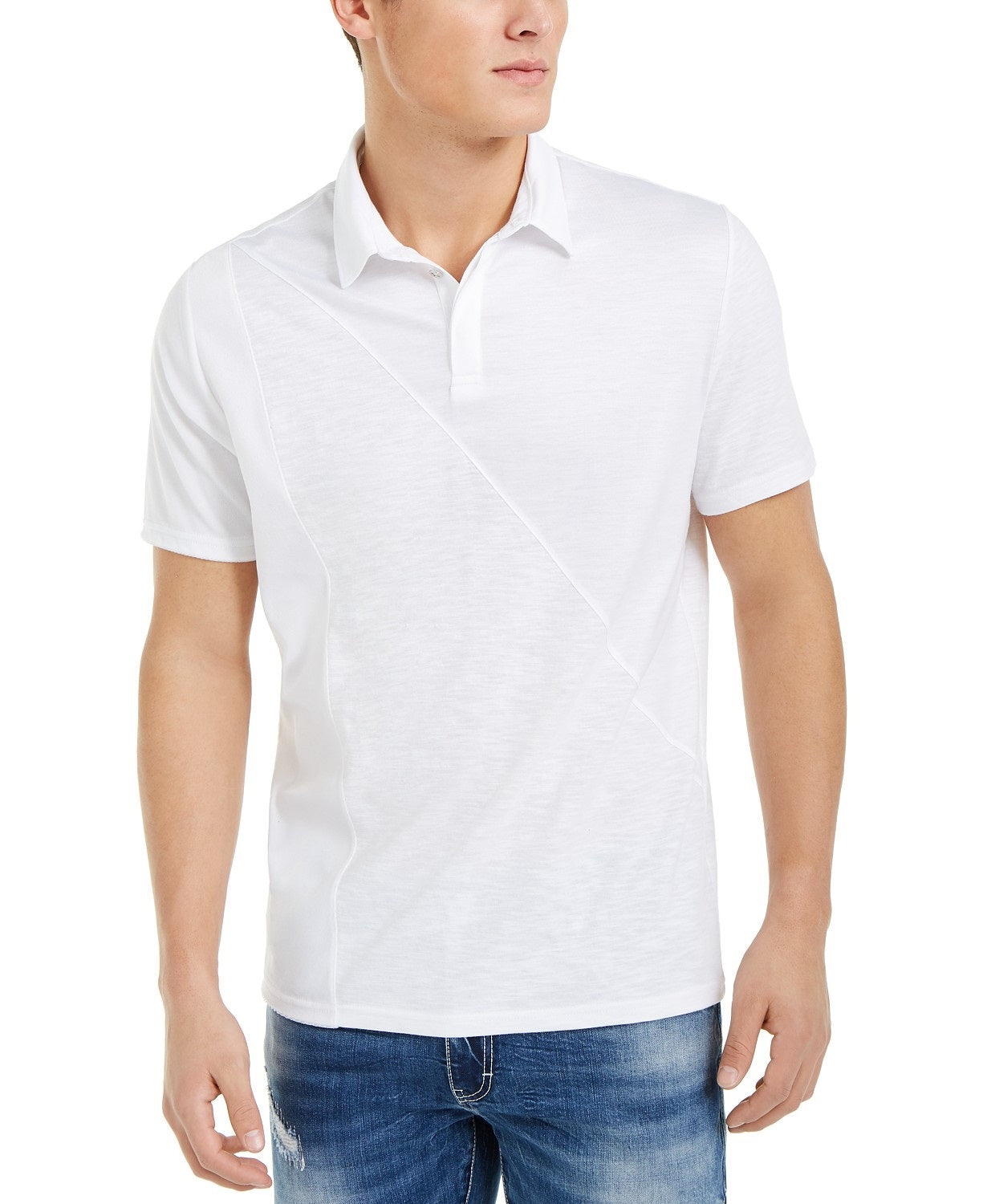 Camisa polo masculina INC Fountain, branca, tamanho 3, extra grande