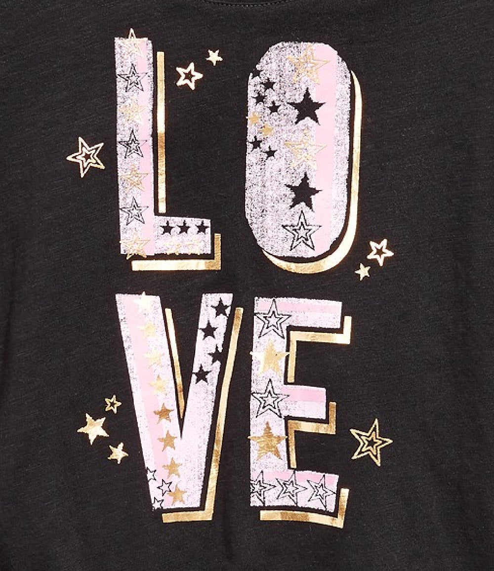 Camiseta Epic Threads Big Girls Love Preta Tamanho Extra Grande
