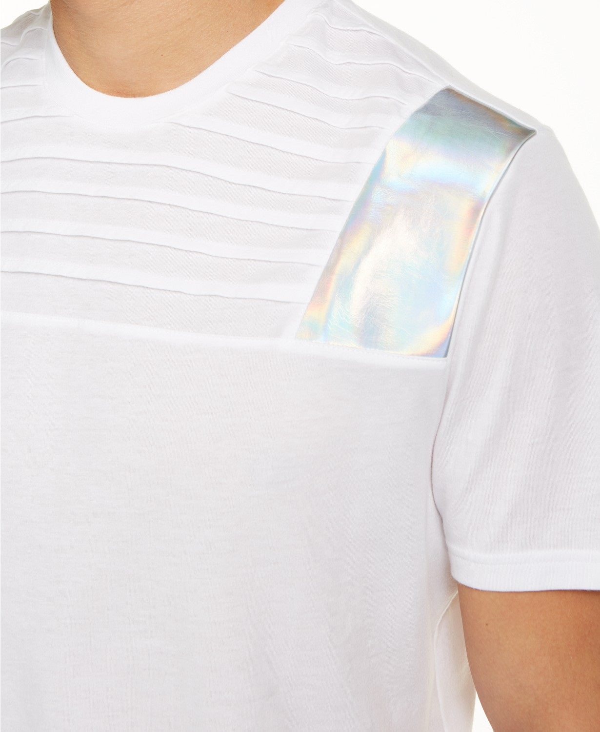 Camiseta masculina com pregas e estampa de motociclista da INC International Concepts, branca, tamanho grande