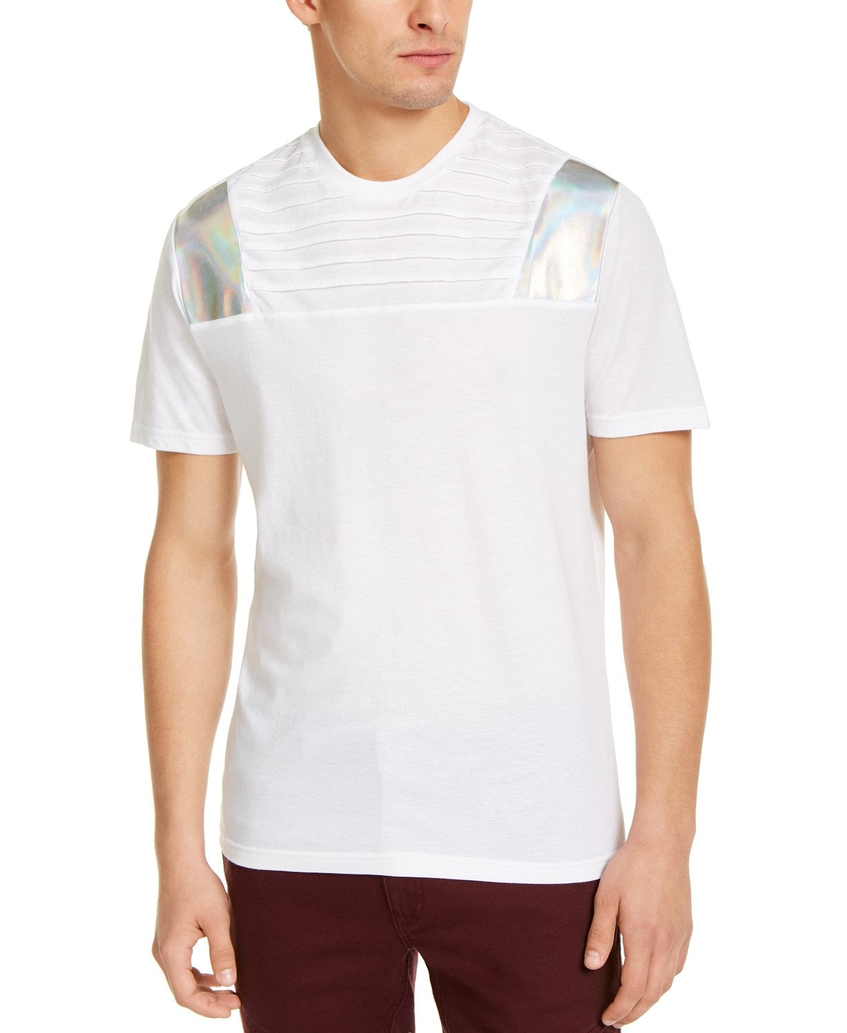 Camiseta masculina com pregas e estampa de motociclista da INC International Concepts, branca, tamanho extragrande
