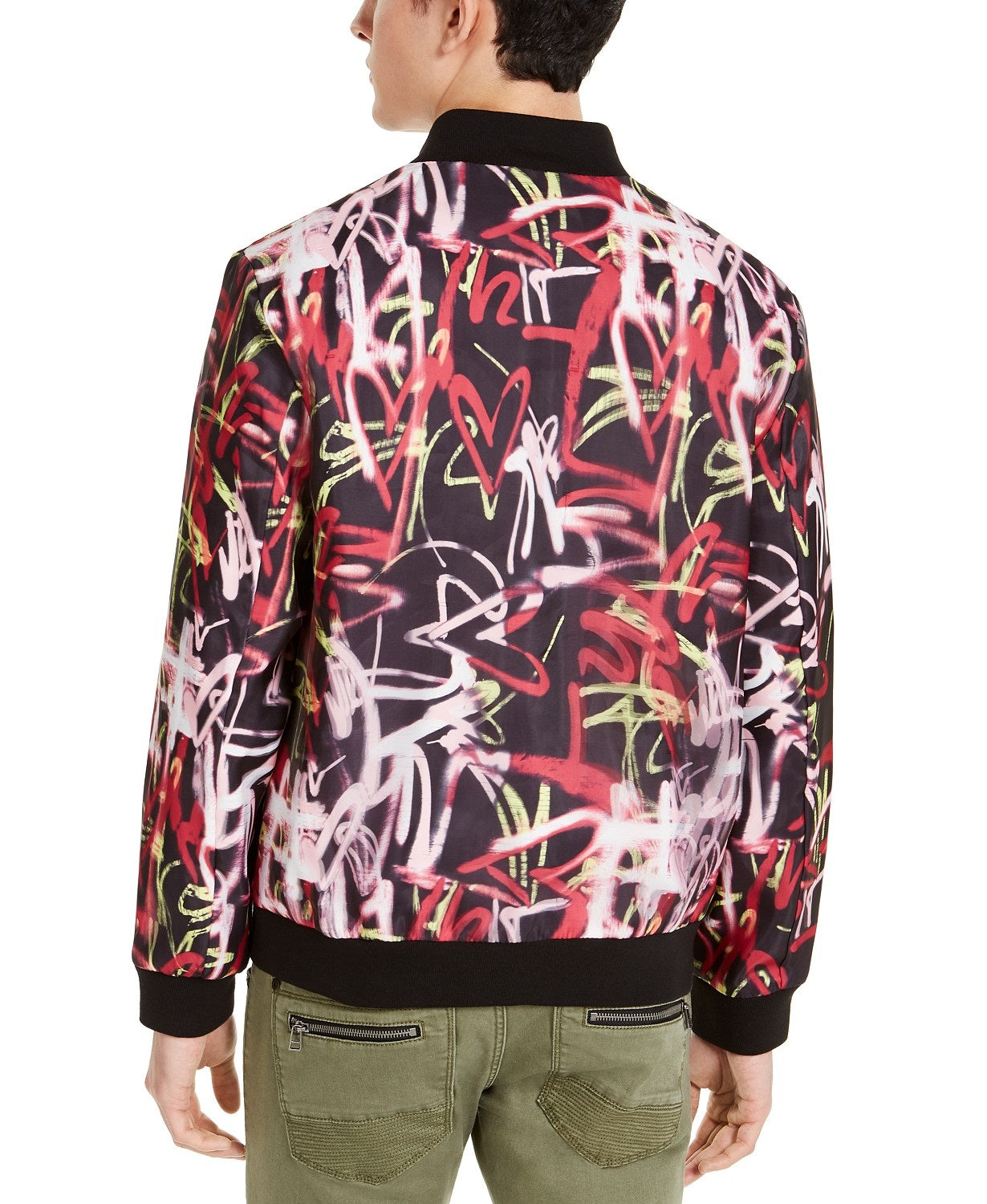 Jaqueta bomber masculina com estampa de grafite da INC International Concepts, tamanho grande