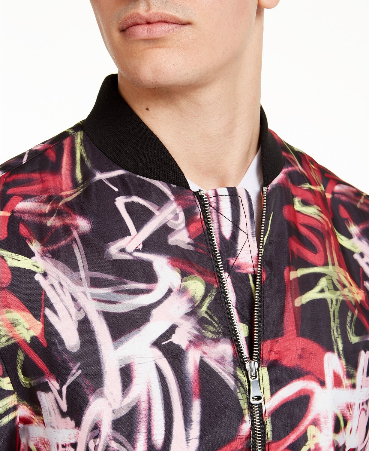 Jaqueta bomber masculina com estampa de grafite da INC International Concepts, tamanho grande