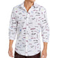Camisa estampada masculina INC International Concepts Expressions, tamanho grande, branca