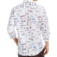 Camisa estampada masculina INC International Concepts Expressions, tamanho grande, branca