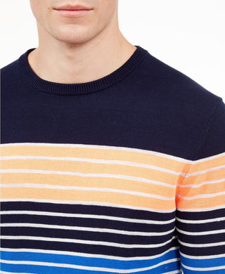Club Room Men's Striped Crewneck Sweater Cosmic Crunch Size Small