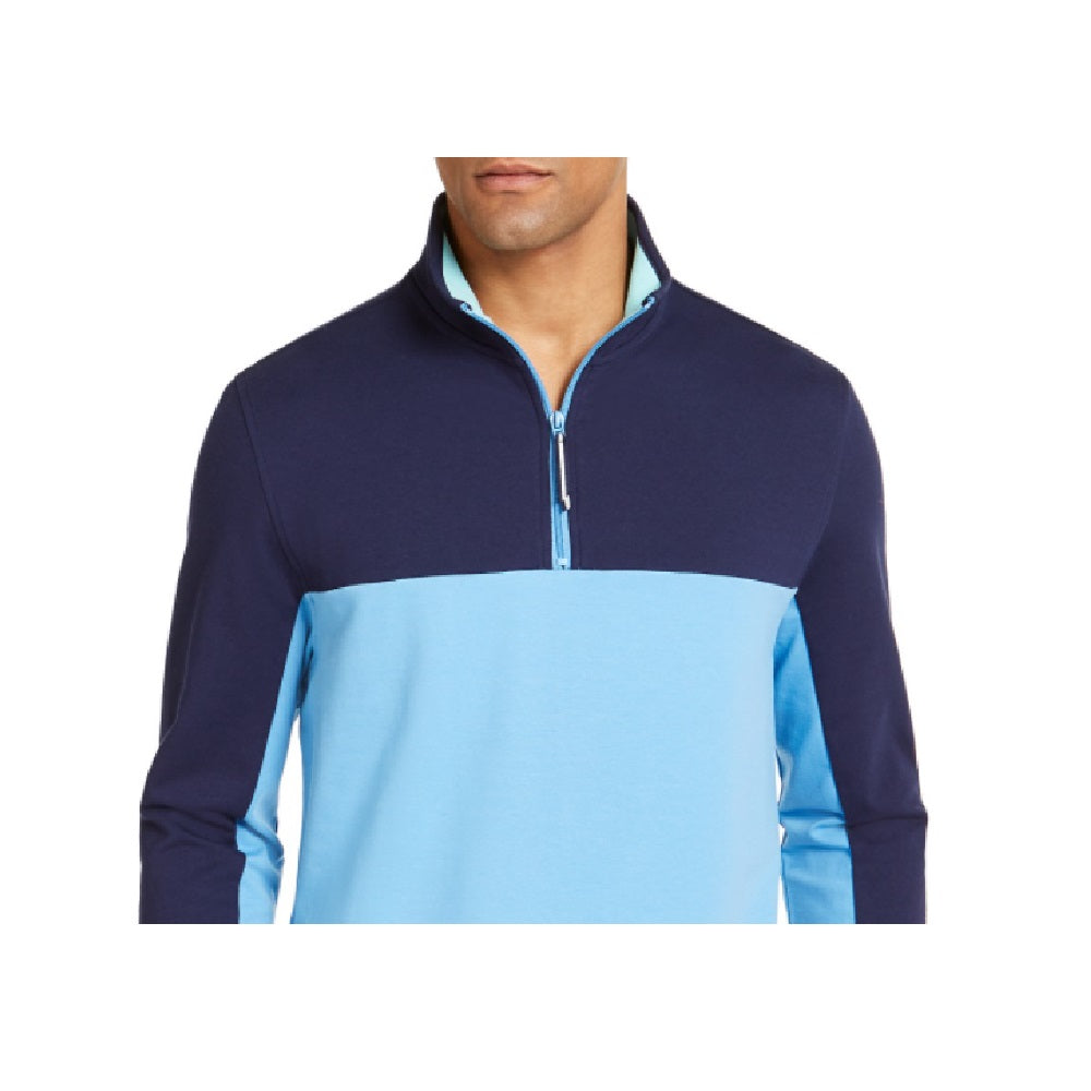 Moletom Club Room Masculino Regular Fit Colorblocked com Zíper 1/4, Tamanho Médio