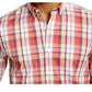 Camisa xadrez elástica masculina Club Room Simon, vermelha, tamanho 2, extra grande