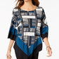 Alfani Petite Mixed-Print V-Hem Top,