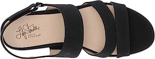 Sandália feminina Lifestride Ashley 2 Flat, preta, tamanho 7, estreita, EUA